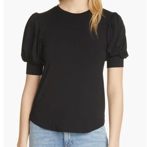 FRAME women’s Black Puff Sleeve Top size M